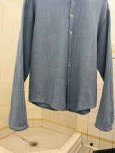 Load image into Gallery viewer, 1980s Marithe Francois Girbaud x Closed Textured Chambray Shirt with Buttoned Mandarin Collar - Size M
