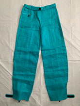 Load image into Gallery viewer, 2000s Armani Teal Linen Technical Trousers with Lampo Zippers - Size M