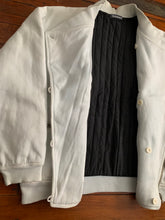 Load image into Gallery viewer, 1980s Issey Miyake White Dual Backzip Heavy Cotton Bomber Jacket with Asymmetric Closure - Size XL