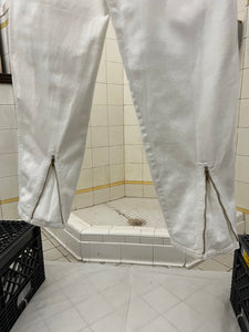 1980s Armani White Twill Flight Pants - Size XS