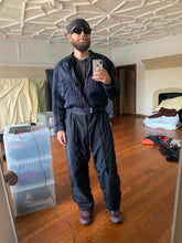 Load image into Gallery viewer, 1980s Armani Heavy Navy Cotton Cropped Bomber with Black Contrast Trim Detailing - Size XL