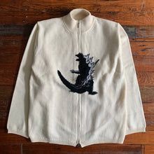 Load image into Gallery viewer, 1990s Yohji Yamamoto Intarsia Godzilla Zipper Sweater - Size M