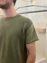 Load image into Gallery viewer, 2000s Mandarina Duck Khaki Green Knit Tee with Jersey Sleeves - Size M