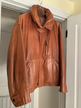 Load image into Gallery viewer, aw1992 Issey Miyake Leather Pillow Neck Flight Jacket with Packable Hood - Size XL