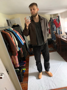1980s CDGH Brown Paneled Leather Work Jacket - Size OS