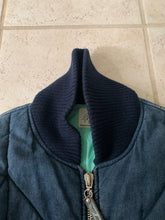 Load image into Gallery viewer, 1990s Armani Cropped Quilted Denim Bomber Jacket - Size L