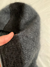 Load image into Gallery viewer, 2000s Vintage Grey and Black Mohair Ninja Hoodie - Size M