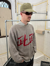 Load image into Gallery viewer, 1980s Armani Calligraphy Intarsia Knit Sweater - Size XL