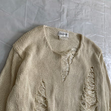 Load image into Gallery viewer, 1990s Yohji Yamamoto Destroyed Cream Knitted Sweater - Size M