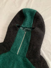 Load image into Gallery viewer, 2000s Vintage Green and Black Mohair Ninja Hoodie - Size M