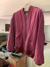 Load image into Gallery viewer, 1990s Armani Iridescent Magenta Linen Bomber with Cuff Detailing - Size S