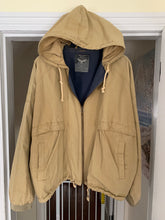 Load image into Gallery viewer, 1990s Armani Faded Yellow Paneled Hooded Work Jacket  - Size XL