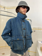 Load image into Gallery viewer, 1980s Marithe Francois Girbaud x Complemets Denim Cargo Jacket with Front Buckle Closures - Size M