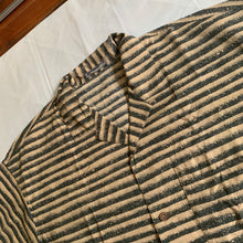 Load image into Gallery viewer, 1980s Issey Miyake Beige and Grey Stripe Short Sleeve - Size L