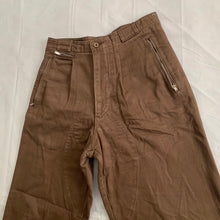 Load image into Gallery viewer, 1980s Katharine Hamnett Brown Cotton Military Trousers with Zipper Hems - Size M