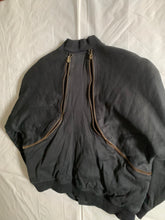 Load image into Gallery viewer, 1980s Issey Miyake Dual Backzip Heavy Cotton Bomber Jacket with Asymmetric Closure - Size XL