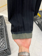 Load image into Gallery viewer, aw1993 Comme des Garcons Homme Plus Pleated Pinstripe Trousers with Bleach Dipped Hems - Size L