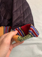 Load image into Gallery viewer, ss1993 Yohji Yamamoto Quilted Cropped Bomber with Ethnic Knitted Ribbing Details - Size OS