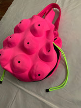 Load image into Gallery viewer, ss2004 Issey Miyake Futuristic Deformed Pink Neoprene Backpack / Tote Bag with Transparent Piping Trim - Size OS