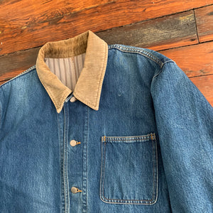 1980s CDGH Extended Heavy Denim Chore Jacket - Size L