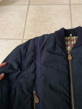Load image into Gallery viewer, 1990s Armani Textured Nylon Bomber with Blue Contrast Seam Detail - Size XL