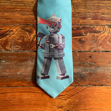 Load image into Gallery viewer, 2000s Yohji Yamamoto Blue Robot Laser Eyes Tie - Size OS