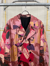 Load image into Gallery viewer, aw1997 Yohji Yamamoto Polyurethane Coated Abstract Print Trench Coat - Size OS