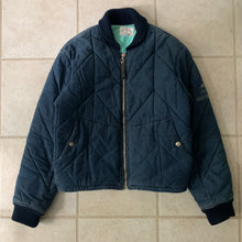 Load image into Gallery viewer, 1990s Armani Cropped Quilted Denim Bomber Jacket - Size L
