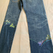 Load image into Gallery viewer, aw2002 Yohji Yamamoto Hand Painted Floral Denim - Size XL