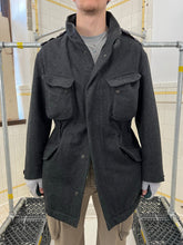 Load image into Gallery viewer, Late 1990s Mandarina Duck Thick Wool M65 Jacket with Black Nylon Hood - Size L