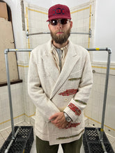 Load image into Gallery viewer, ss1992 Yohji Yamamoto Woven Silk Patched Double Breasted Blazer - Size XL