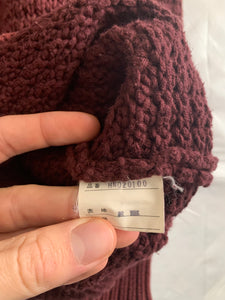 1980s CDGH Maroon Heavy Cotton Knitted Sweater - Size M