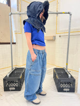 Load image into Gallery viewer, 2000s Mandarina Duck True Blue Contemporary Cut Tee with Bungee Cord Hem - Size XS