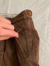 Load image into Gallery viewer, 1990s Armani Faded Mud Brown Trousers with Side Seam Zipper Pocket - Size L