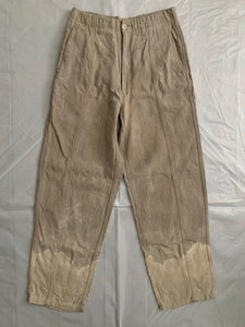 1980s CDGH Linen Trousers with Bleach Dyed Hems - Size S