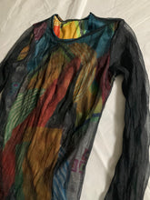 Load image into Gallery viewer, ss1997 Yohji Yamamoto Mesh Geometric Print Top - Size M