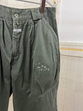 Load image into Gallery viewer, 1980s Marithe Francois Girbaud Green Patch Pocket Paneled Trousers with Adjustable Synch Hem Detail - Size M