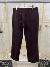Load image into Gallery viewer, 2000s Mandarina Duck Brushed Purple Cotton Trousers with Yellow Stitch Detailing - Size S