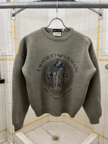 1980s Armani Beige Panda Graphic Sweater - Size S
