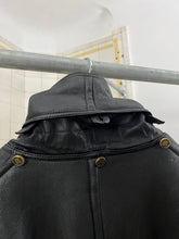 Load image into Gallery viewer, 1980s Marithe Francois Girbaud x Compagnie Des Montagnes &amp; Des Forets Leather Shearling Coat with Expandable Collar - Size XL