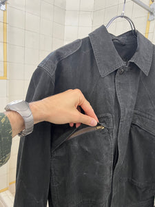 1980s Armani Cropped Waxed Linen Military Blouson - Size S