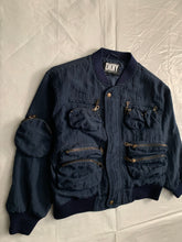 Load image into Gallery viewer, 1990s Vintage DKNY Textured Nylon Cargo Bomber Jacket - Size S