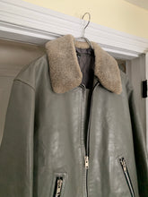 Load image into Gallery viewer, 1994 CDGH Slate Grey Leather Jacket with Removable Fur Collar - Size XL