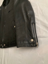 Load image into Gallery viewer, 1990 CDGH Cropped Black Leather Bomber Jacket - Size OS