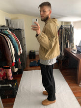 Load image into Gallery viewer, 1990s Armani Faded Yellow Paneled Hooded Work Jacket  - Size XL