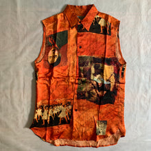 Load image into Gallery viewer, ss2004 Yohji Yamamoto Orange Silk Asian Motif Sleeveless Shirt - Size XL