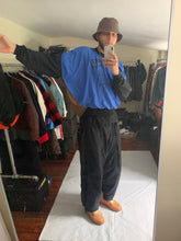 Load image into Gallery viewer, aw1987 Issey Miyake Blue Nylon Circle Pattern Staff Crewneck - Size OS