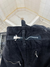 Load image into Gallery viewer, 1980s Katharine Hamnett Black Corduroy Baggy Trousers with Waist Synch and Tapered Cuff - Size XL