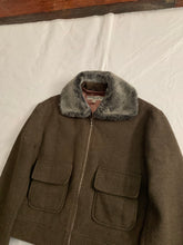 Load image into Gallery viewer, 1990s Katharine Hamnett Cropped Dark Khaki Wool Jacket with Fur Collar - Size M