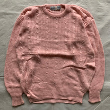 Load image into Gallery viewer, 1990s Armani Pink Wool Cable Knit Sweater - Size L